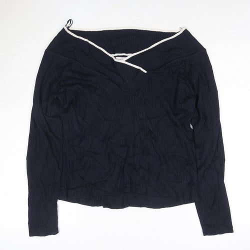 Marks and Spencer Women’s Navy Blue Size 22 Boat Neck Long Sleeve Jumper