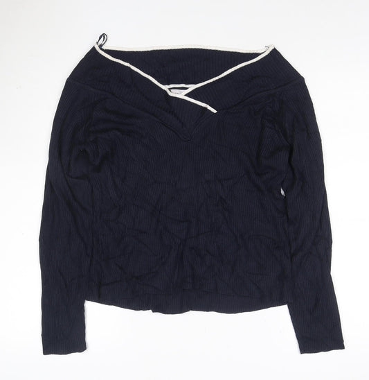 Marks and Spencer Women’s Navy Blue Size 22 Boat Neck Long Sleeve Jumper