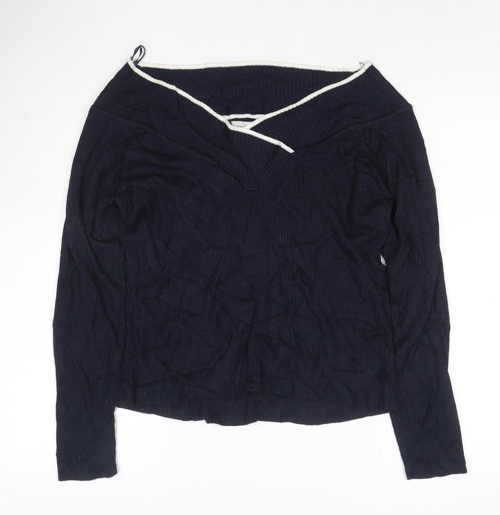 Marks and Spencer Women’s Navy Blue Size 22 Boat Neck Long Sleeve Jumper