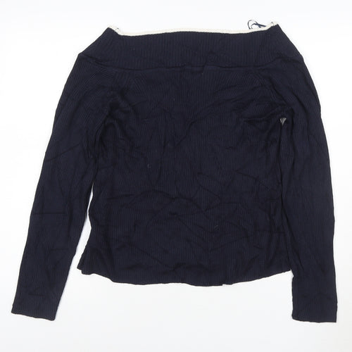 Marks and Spencer Women’s Navy Blue Size 22 Boat Neck Long Sleeve Jumper