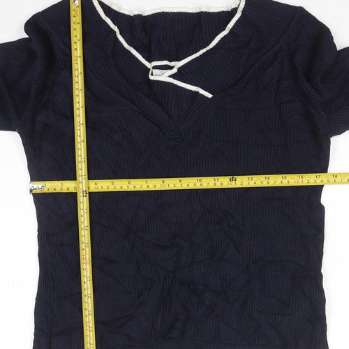 Marks and Spencer Women’s Navy Blue Size 22 Boat Neck Long Sleeve Jumper