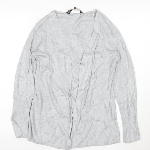 Principles Women’s Grey Knit Open Cardigan Size 12 V-Neck Lightweight