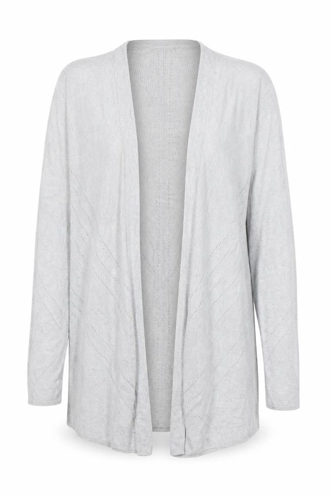 Principles Women’s Grey Knit Open Cardigan Size 12 V-Neck Lightweight