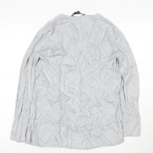 Principles Women’s Grey Knit Open Cardigan Size 12 V-Neck Lightweight