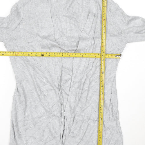 Principles Women’s Grey Knit Open Cardigan Size 12 V-Neck Lightweight