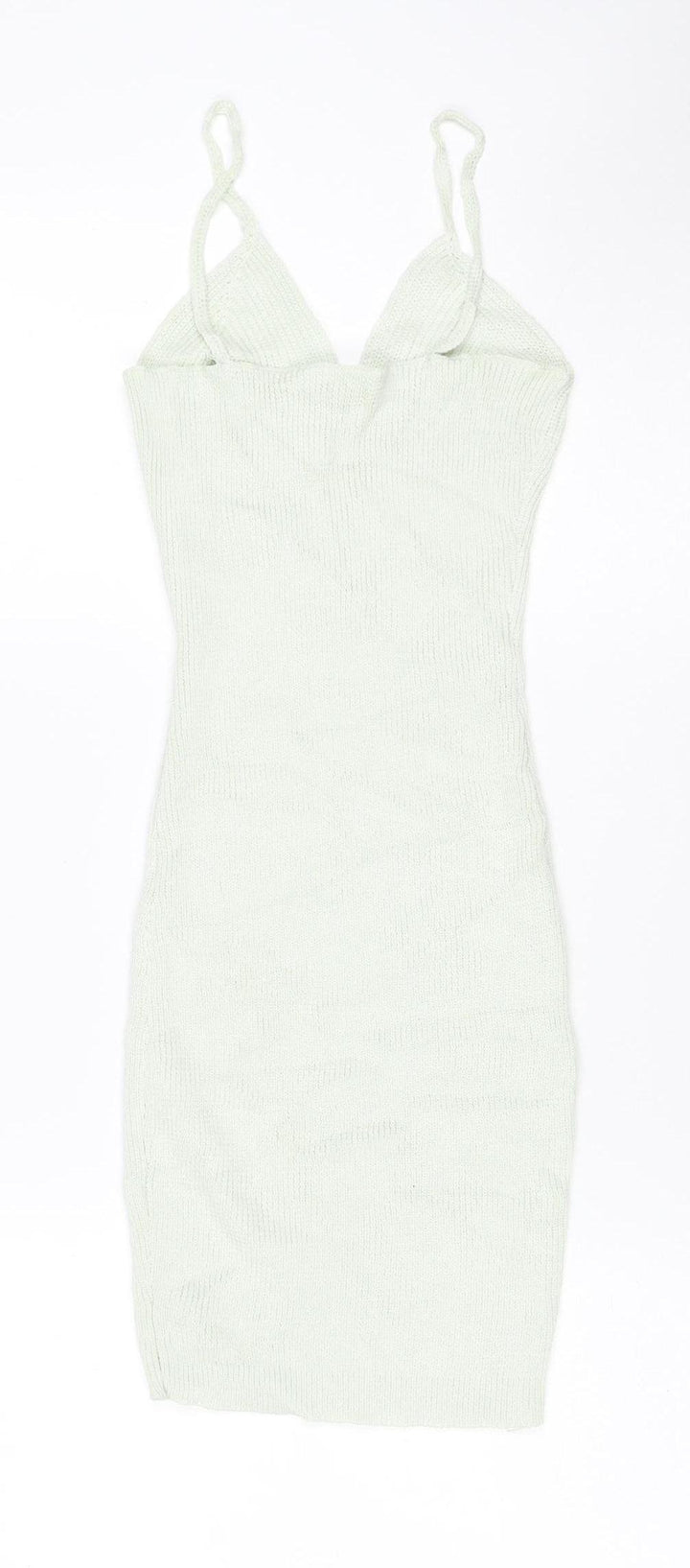 Re_Styled Women Green Bodycon Knit Mini Dress Size 8