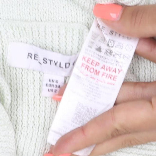 Re_Styled Women Green Bodycon Knit Mini Dress Size 8