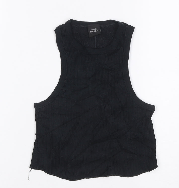Urban Outfitters Women's Black Cropped Tank Top Size S