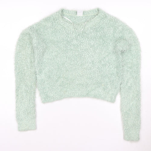 Vero Moda Women's Green Fluffy Knit Pullover Jumper Size M