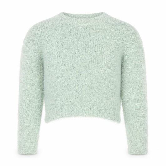 Front view of Vero Moda Women's Green Fluffy Knit jumper, size M