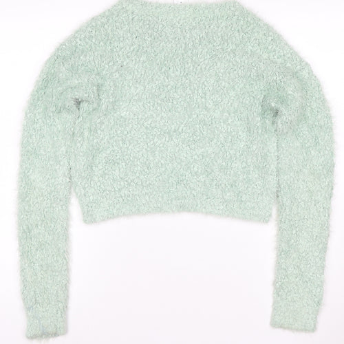 Vero Moda Women's Green Fluffy Knit Pullover Jumper Size M
