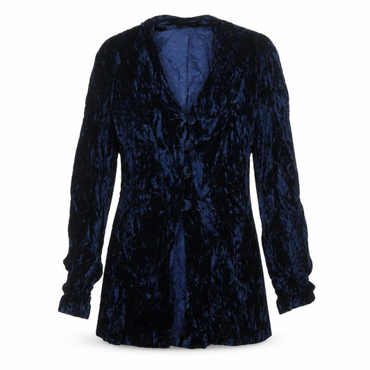 Hamells Women's Blue Velvet Shawl Collar Suit Jacket Size 8