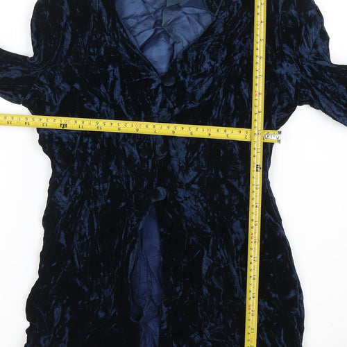 Hamells Women's Blue Velvet Shawl Collar Suit Jacket Size 8