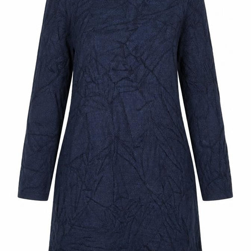 FatFace Women Blue Size 12 Knit Shift Dress Long Sleeve