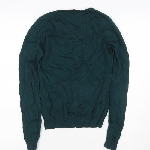 Uniqlo Womens Green XS V-Neck Merino Wool Jumper