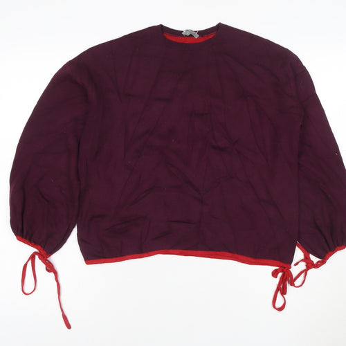 Jaeger Women's Red Wool Crew Neck Long Sleeve Pullover Jumper S