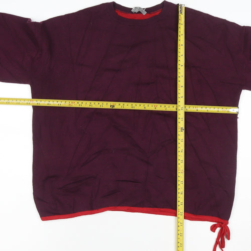 Jaeger Women's Red Wool Crew Neck Long Sleeve Pullover Jumper S