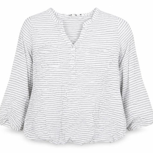 FatFace Women White Striped Henley Cotton Jumper Size 12