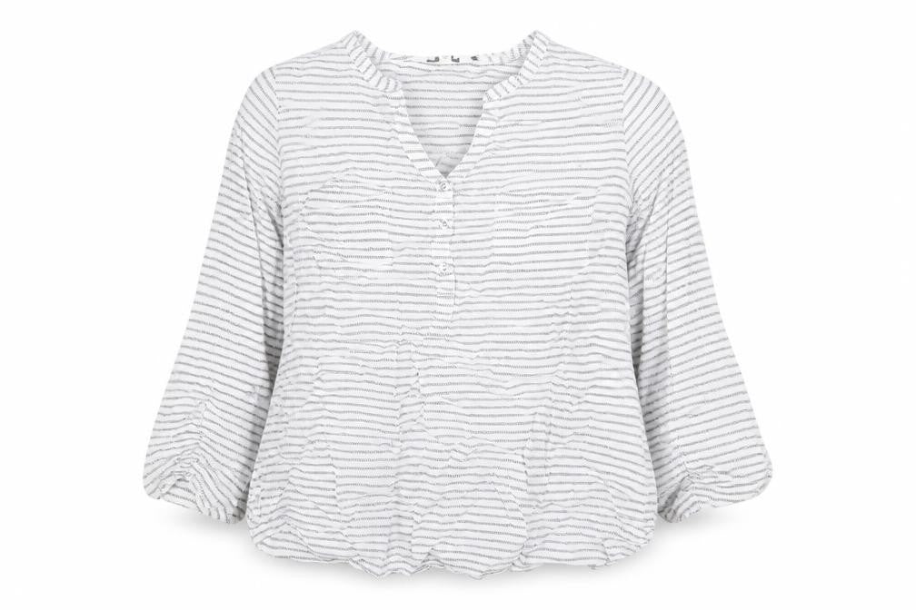 FatFace Women White Striped Henley Cotton Jumper Size 12