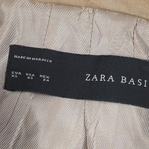 ZARA BASIC Women’s Beige Wool Faux Fur Bomber Jacket XS