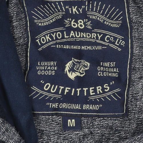 Tokyo Laundry Men's Blue Pullover Hoodie Size M Hooded Sweatshirt