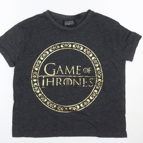 Game of Thrones Women's Grey Cotton Blend Short Sleeve T-Shirt Size 10