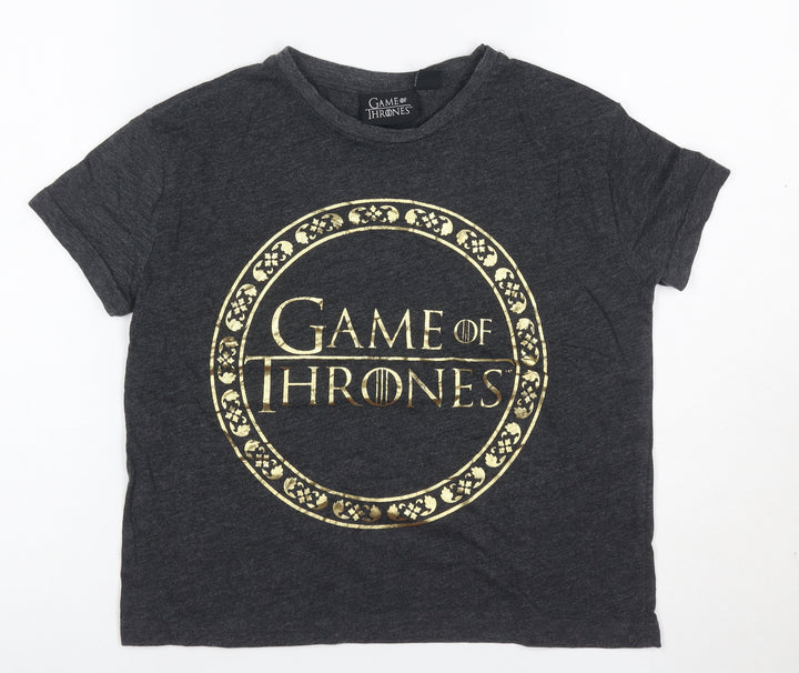 Game of Thrones Women's Grey Cotton Blend Short Sleeve T-Shirt Size 10