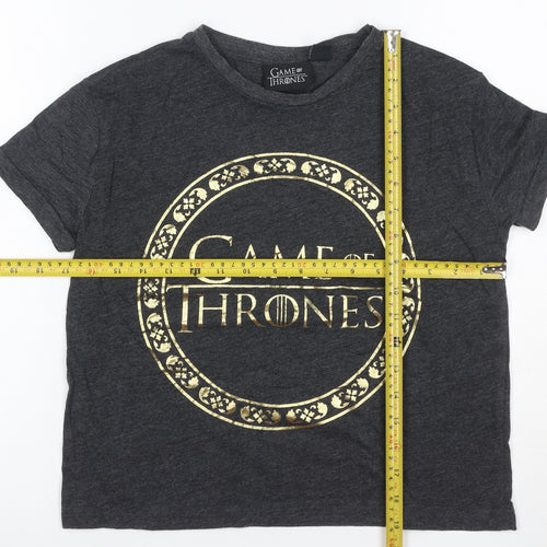 Game of Thrones Women's Grey Cotton Blend Short Sleeve T-Shirt Size 10