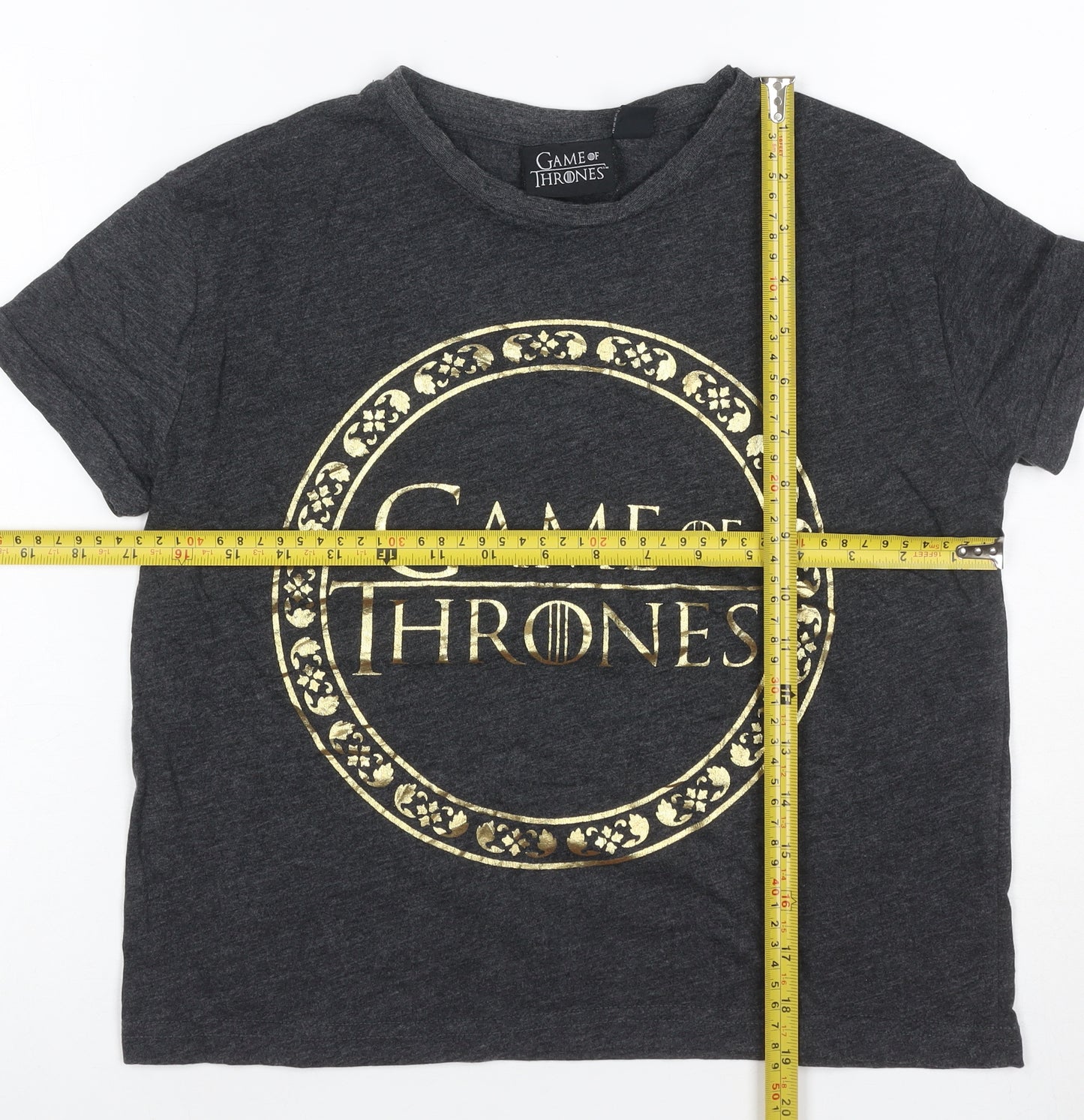 Game of Thrones Women's Grey Cotton Blend Short Sleeve T-Shirt Size 10