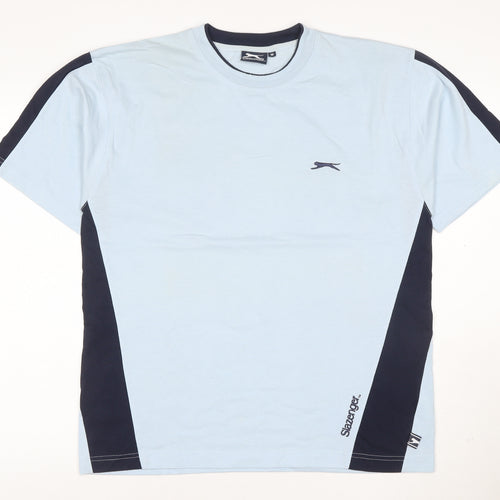 Slazenger Men's Blue Colourblock Crew Neck Short Sleeve T-Shirt M