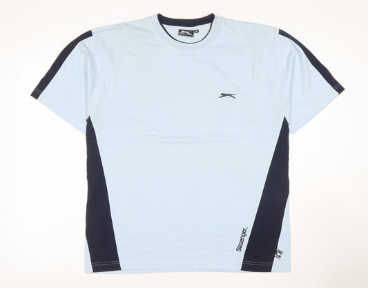 Slazenger Men's Blue Colourblock Crew Neck Short Sleeve T-Shirt M
