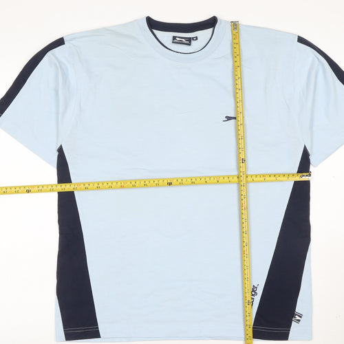 Slazenger Men's Blue Colourblock Crew Neck Short Sleeve T-Shirt M