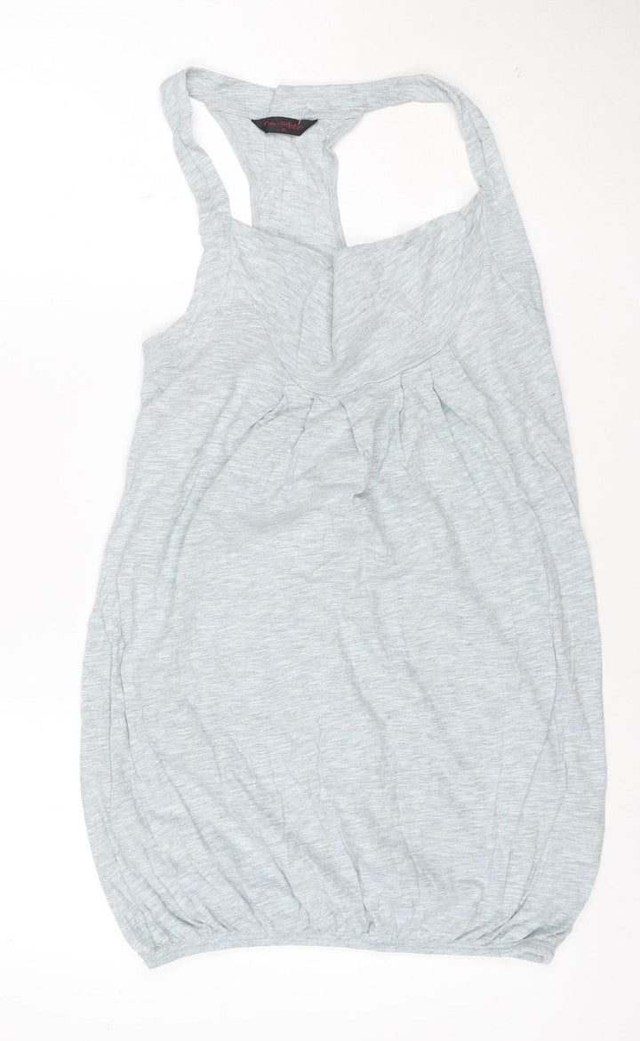 Miss Selfridge Women's Grey Racerback Tank Top Size 10
