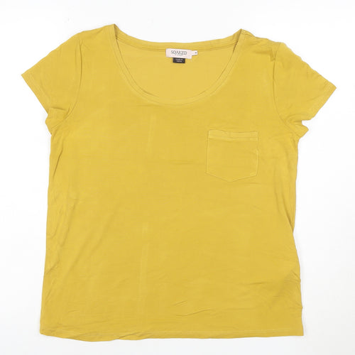 Soaked In Luxury Women's Yellow Short Sleeve Basic Modal T-Shirt M