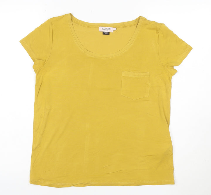 Soaked In Luxury Women's Yellow Short Sleeve Basic Modal T-Shirt M