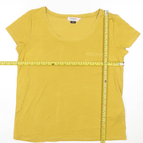 Soaked In Luxury Women's Yellow Short Sleeve Basic Modal T-Shirt M