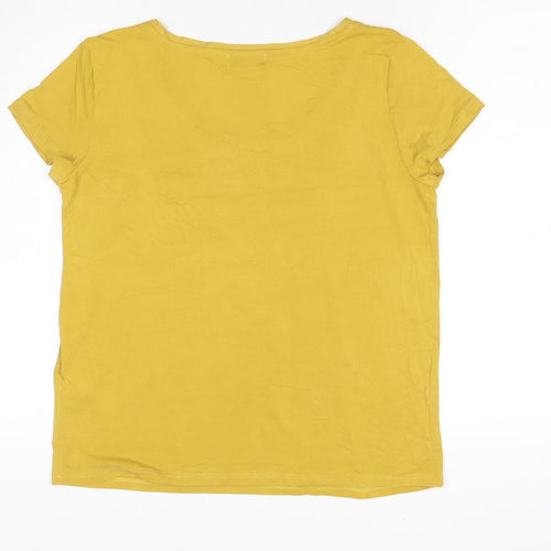 Soaked In Luxury Women's Yellow Short Sleeve Basic Modal T-Shirt M