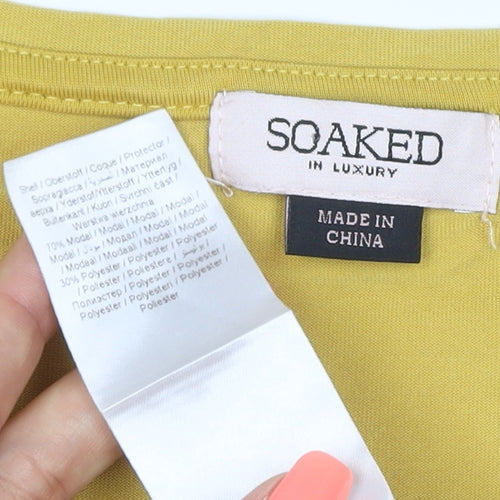 Soaked In Luxury Women's Yellow Short Sleeve Basic Modal T-Shirt M