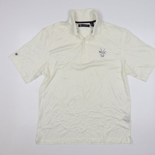 Oxford Golf Men's Ivory Cotton Polo Shirt M Regular Fit