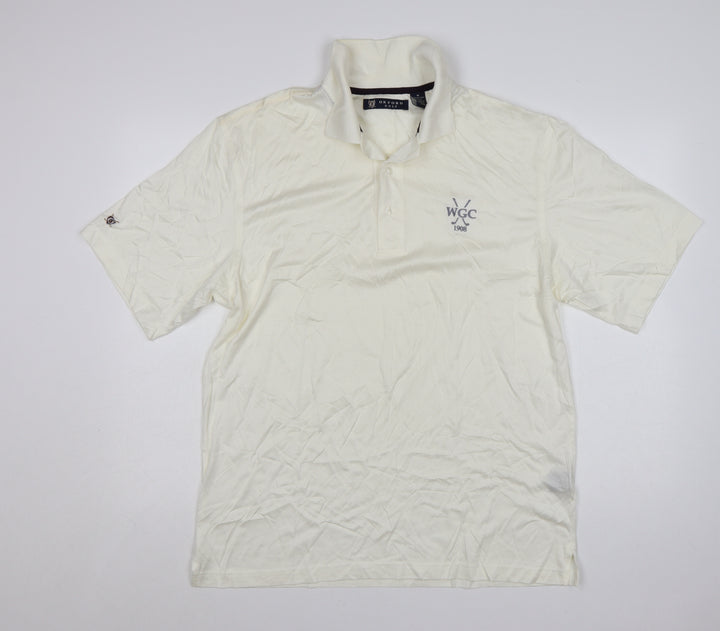Oxford Golf Men's Ivory Cotton Polo Shirt M Regular Fit