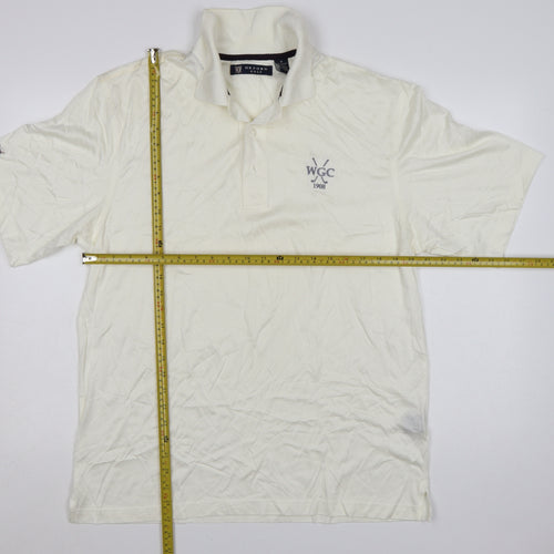 Oxford Golf Men's Ivory Cotton Polo Shirt M Regular Fit