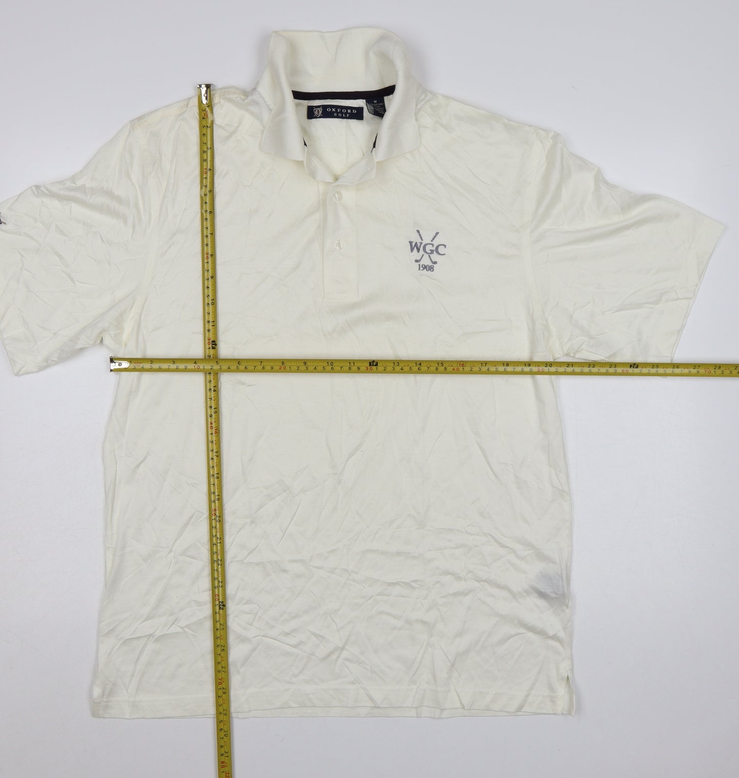 Oxford Golf Men's Ivory Cotton Polo Shirt M Regular Fit