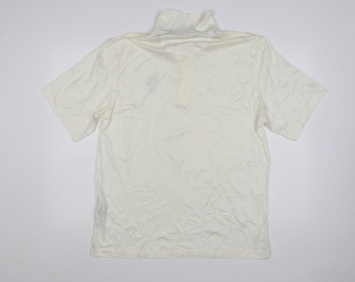 Oxford Golf Men's Ivory Cotton Polo Shirt M Regular Fit