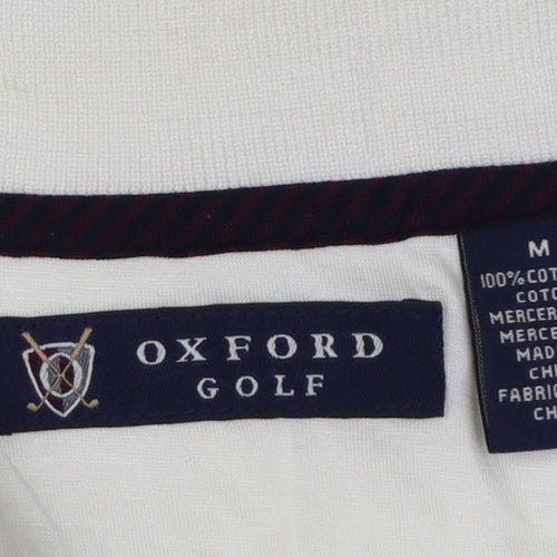 Oxford Golf Men's Ivory Cotton Polo Shirt M Regular Fit