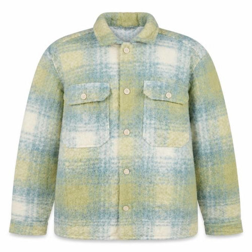 Zara Women Green Check Wool Blend Shacket Jacket M