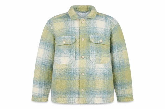 Zara Women Green Check Wool Blend Shacket Jacket M