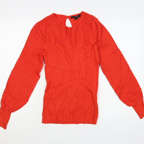 Lipsy Women Red Knit Long Sleeve Pullover Jumper Size 14