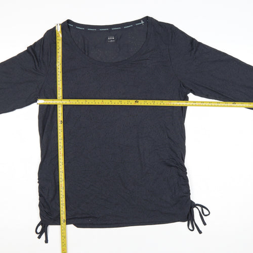 Marks and Spencer Goodmove Women's Black Size 16 Long Sleeve Active T-Shirt