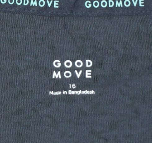 Marks and Spencer Goodmove Women's Black Size 16 Long Sleeve Active T-Shirt