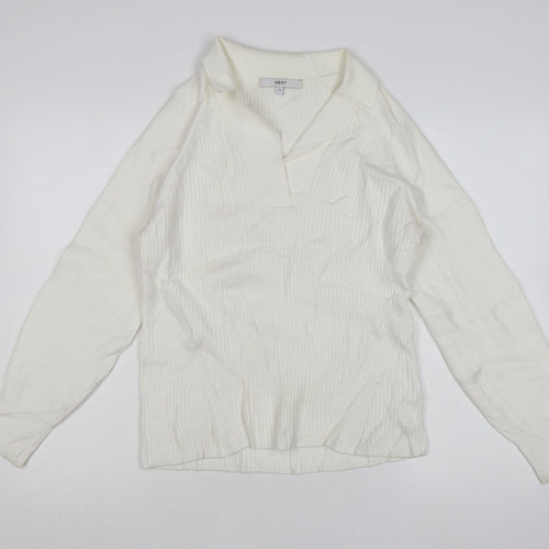NEXT Women’s Ivory Collared Knit Pullover Jumper Size 14